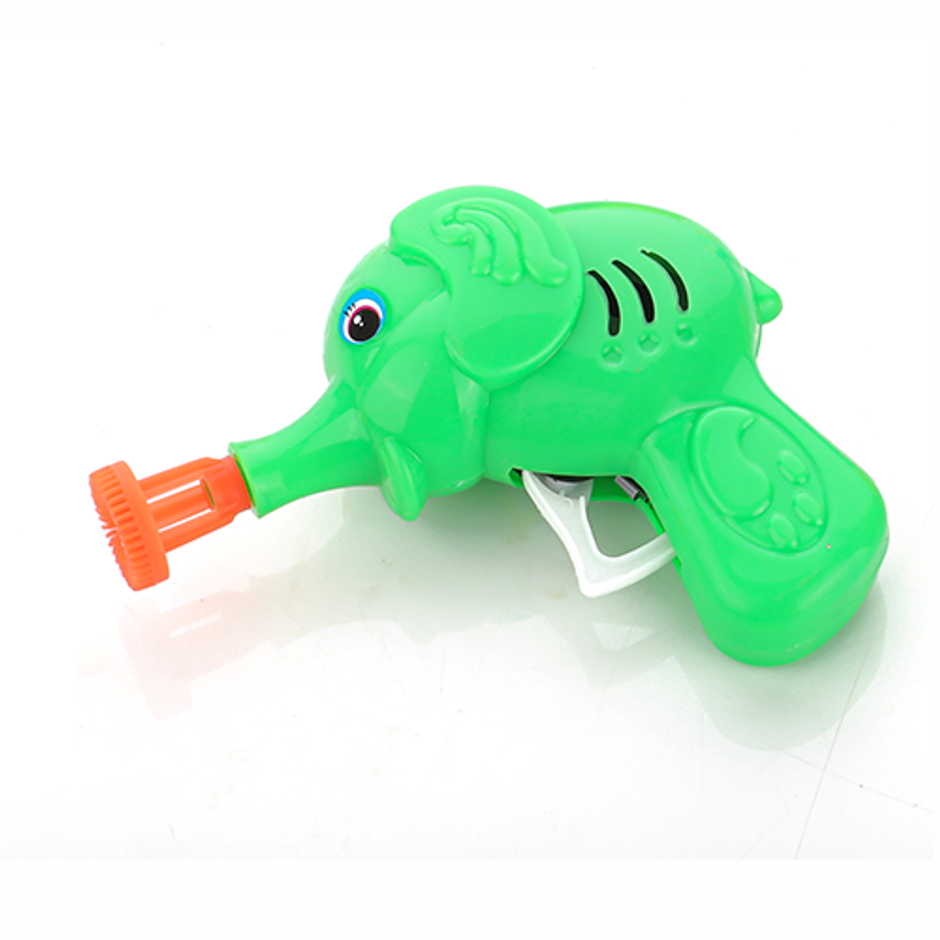 Aditi Toys Elephant Bubble Gun Toy for Kids with 100 ml Bubble Liquid Bottle, Toy Bubble Maker-Green