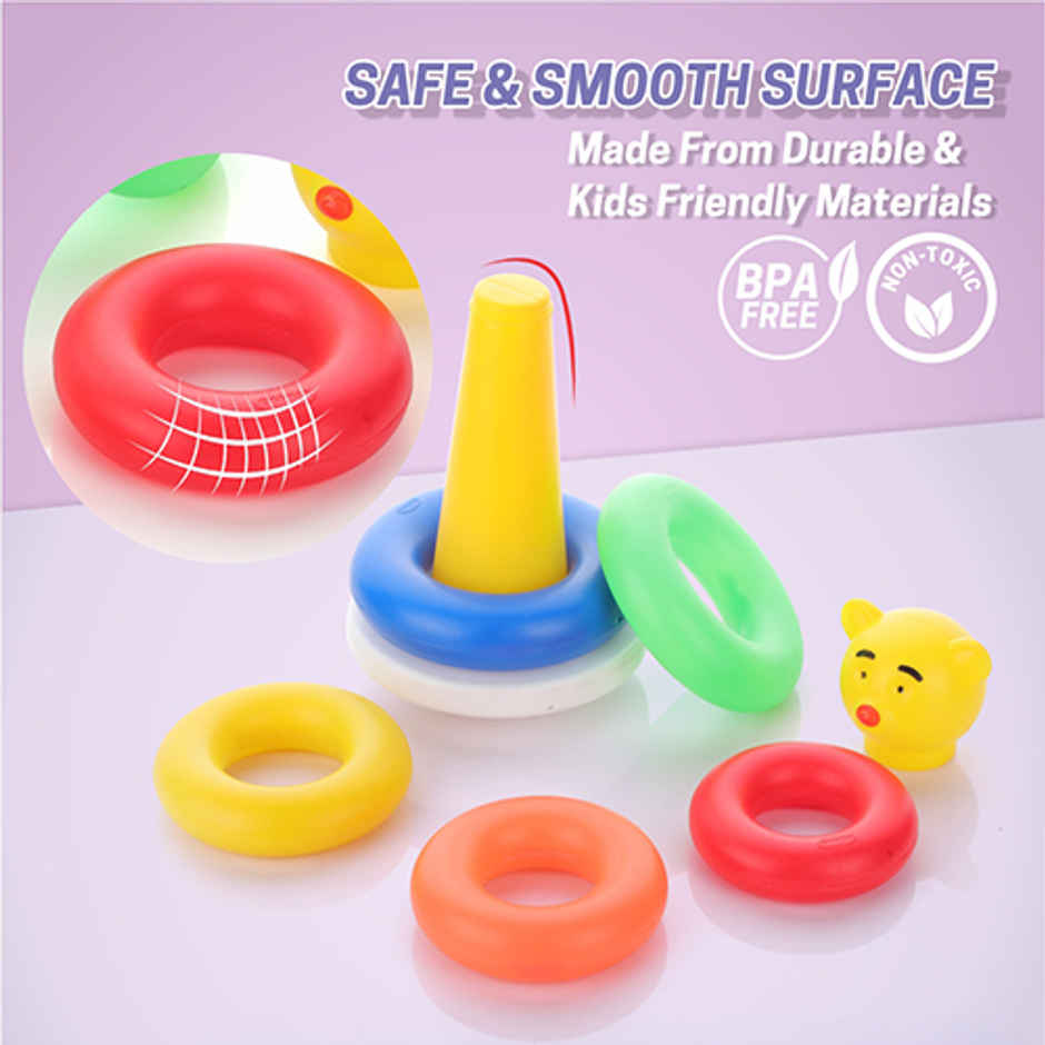 Aditi Toys MultiColour ABS Plastic Stacking Ring Toy for Kids - Sorting & Stacker, 06+ Months