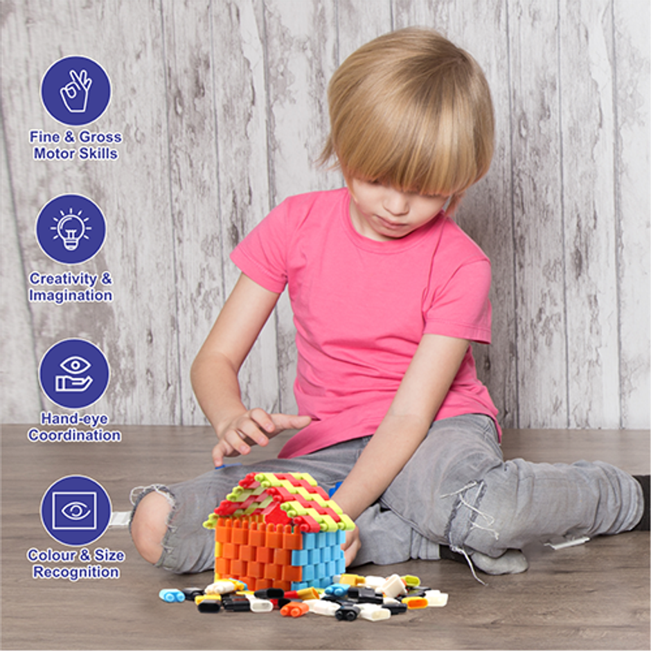 Aditi Toys Bullet Puzzle Blocks - 150 DIY Educational Building Blocks for Kids 3+, BIS Approved