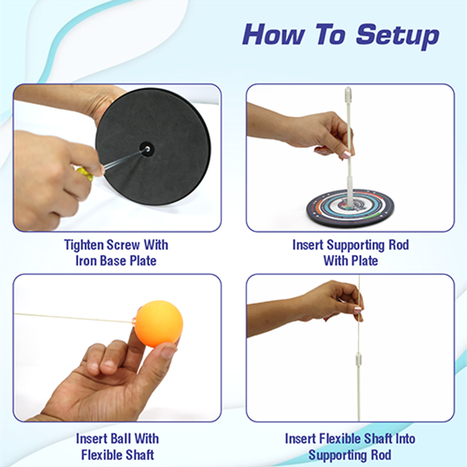 Aditi Toys Table Tennis Trainer - Elastic Shaft Ping Pong Set for Kids, Indoor & Outdoor Play, 5Y+