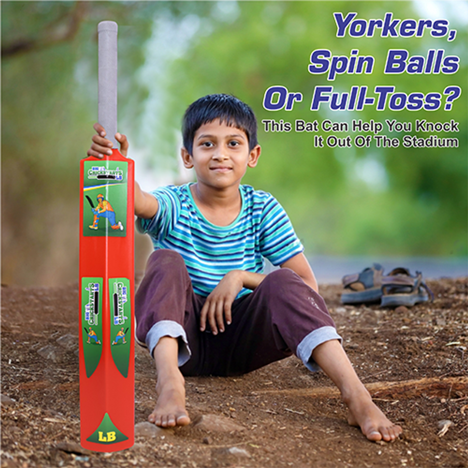 Aditi Toys Big Turf Cricket Bat, for Kids & Adults 15+ | Indoor/Outdoor | Red - 34.5 in