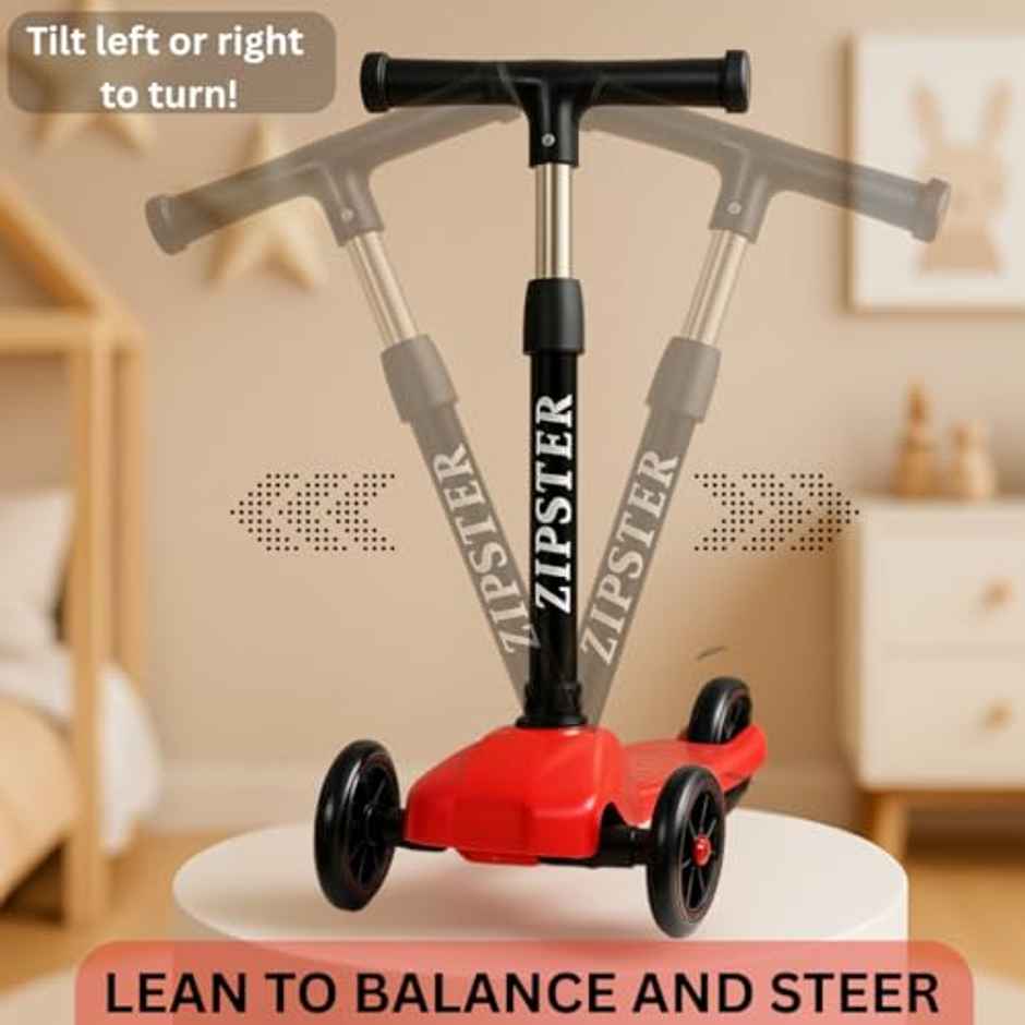 Storio Foldable Kick Scooter For Kids | Red And Black