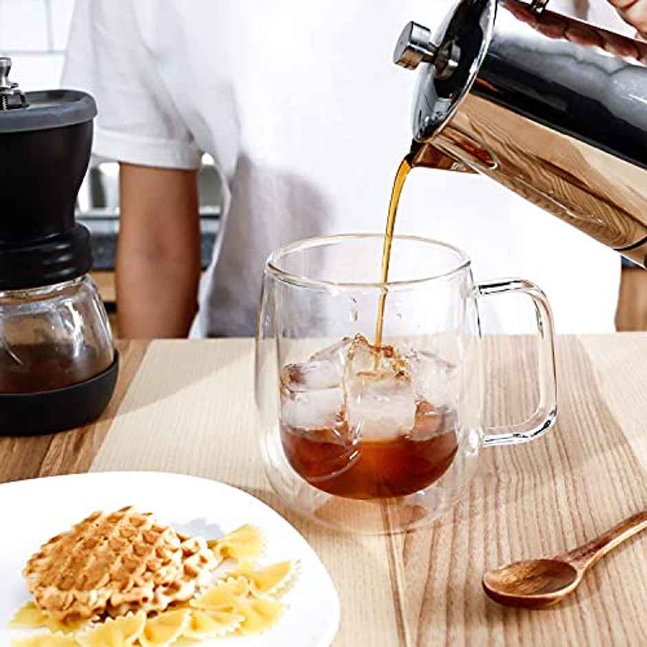 Femora Double Wall Crystal Glass Tea Cup Coffee Mug- 290Ml