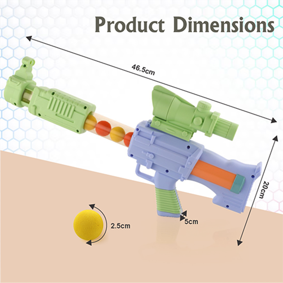 Aditi Toys Space Explorer Pneumatic Gun Include 24 Soft Foam Ball, Indoor/Outdoor, Above 5+, |Green