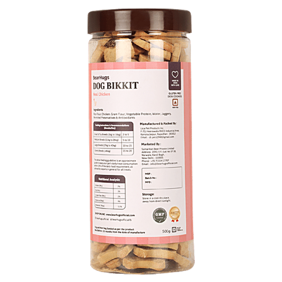 Bearhugs Dog Bikkit Real Chicken Dog Cookies(Jar)