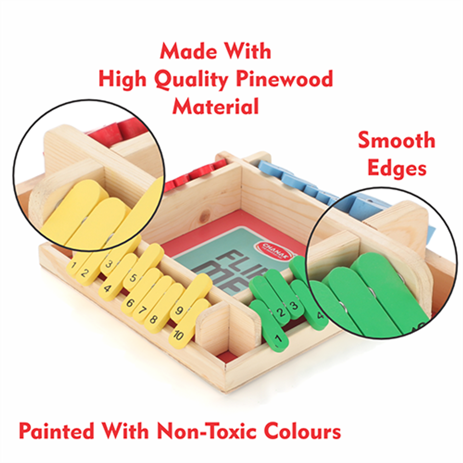 Aditi Toys Tabletop Shut The Box - Fun Wooden Dice Game for Kids 5+ to Improve Math & Motor Skills