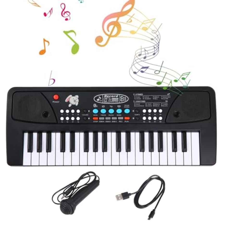 Storio Musical Sound Toys 37 Key Piano Keyboard Toy with Recording And Mic And Adapter For Power