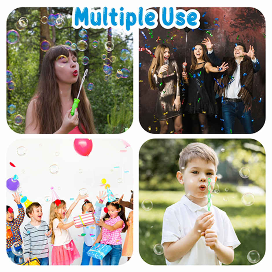 Aditi Toys Bubble Wands - Pack of 6 Colourful Bubble Sticks for Kids with Bubble Solution, Above 3Y+