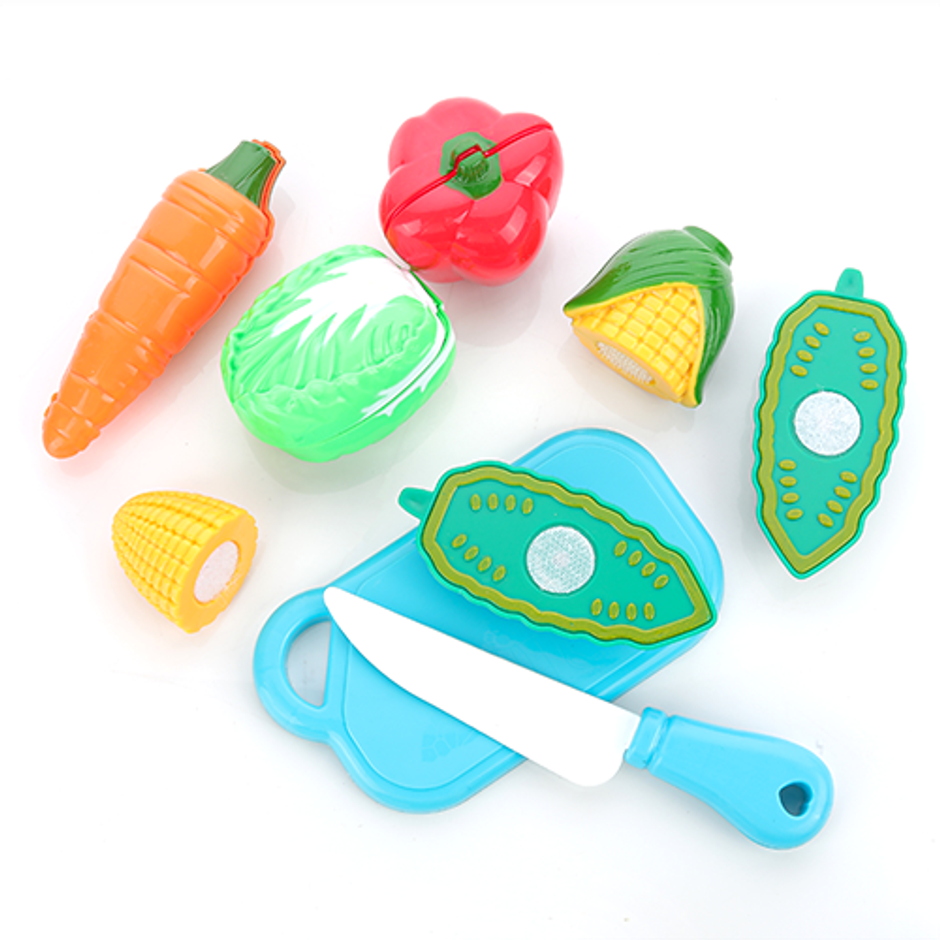 Aditi Toys Plastic Vegetable Cutting Set - Includes Knife & Cutting Board for Kids Pretend Play