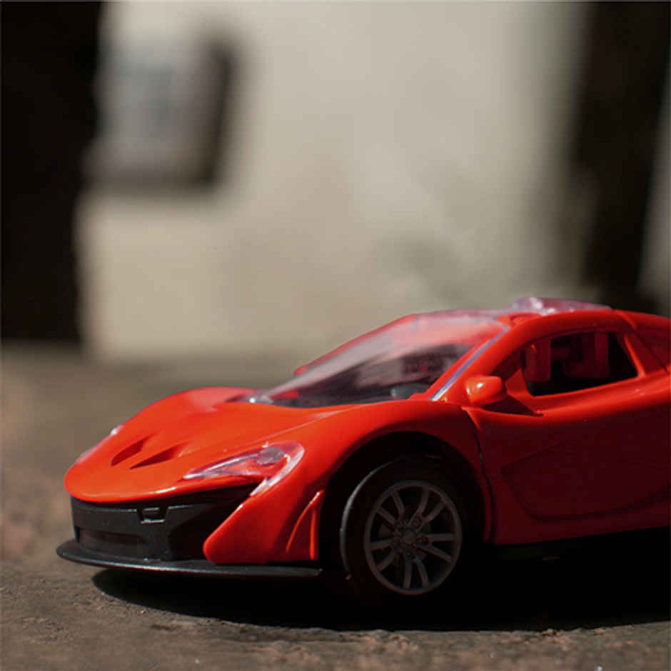 Aditi Toys Die-Cast Car with Sound, Lights, Open & Close Doors, Pull Back Action - Age 3+ |Red