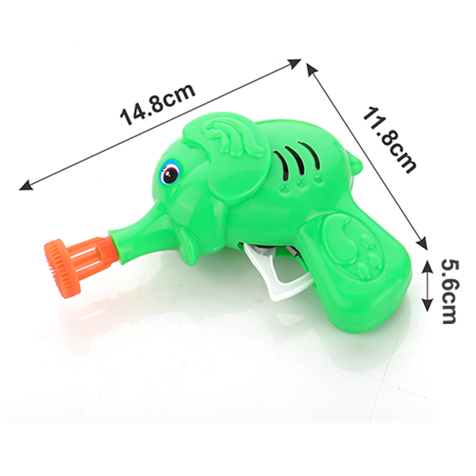 Aditi Toys Elephant Bubble Gun Toy for Kids with 100 ml Bubble Liquid Bottle, Toy Bubble Maker-Green