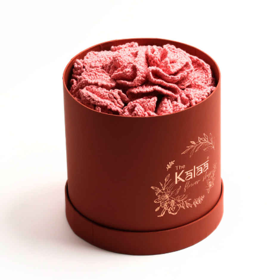 Handcrafted Crochet Carnations Flower Box | The Kalaa Store