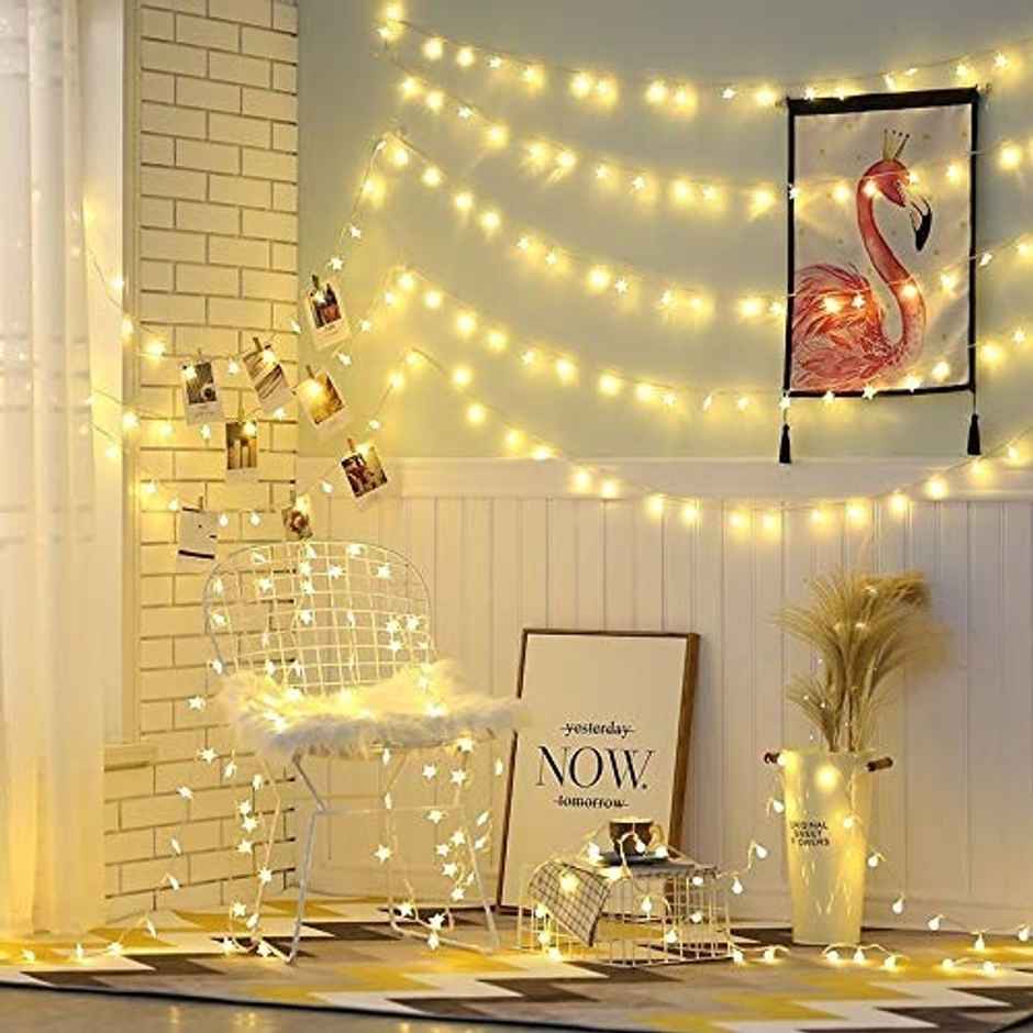 Desidiya Decorative Led String Lights With 20 Stars | Warm White | Starry Night | 4 m