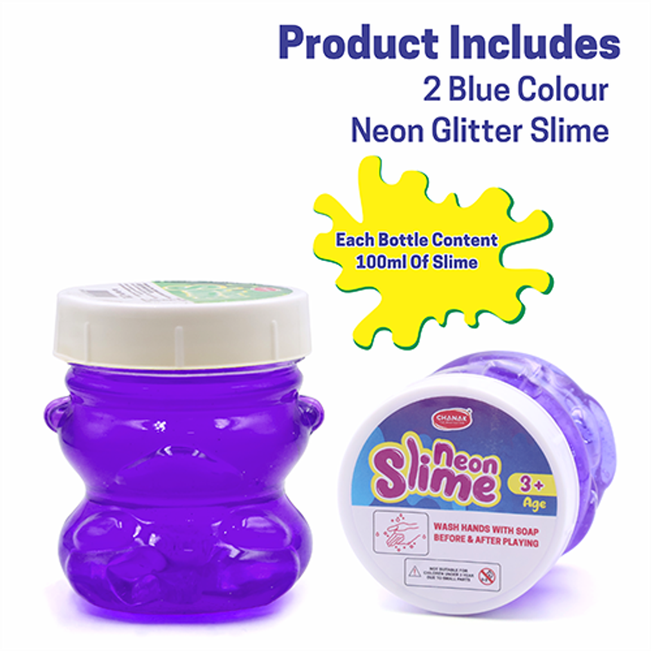 Aditi Toys Glitter Scented Slime Kit, Soft, Non-Sticky, Non-Toxic, Age 5+ | Blue