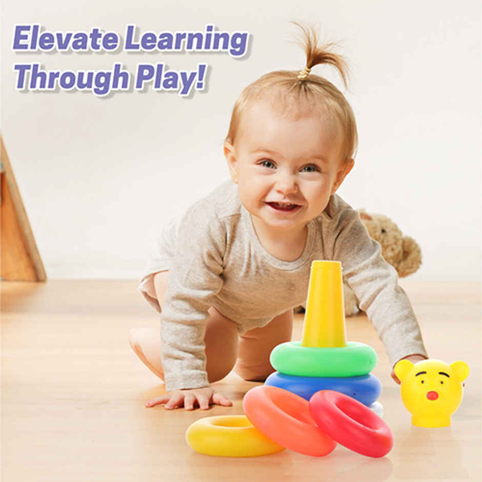 Aditi Toys MultiColour ABS Plastic Stacking Ring Toy for Kids - Sorting & Stacker, 06+ Months