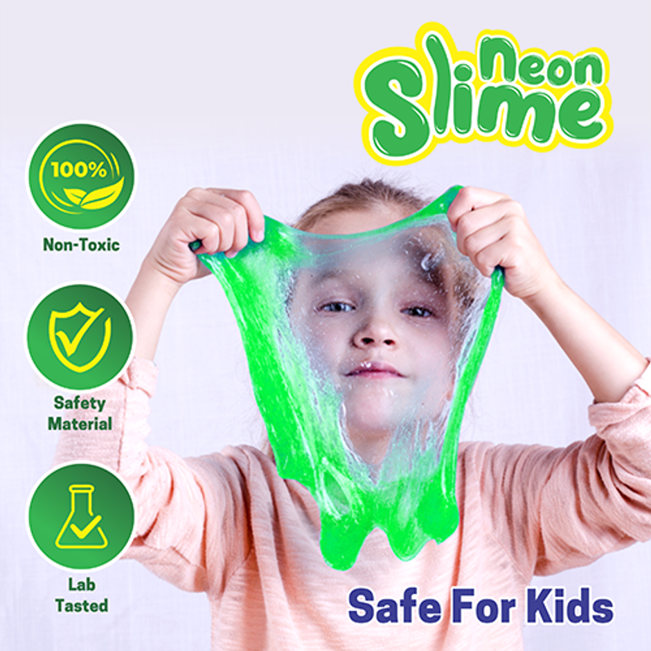 Aditi Toys Glitter Scented Slime Kit, Soft, Non-Sticky, Non-Toxic, Age 5+ | Green