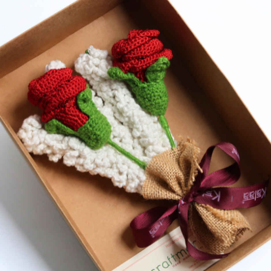 Handcrafted Crochet Roses Bouquet | The Kalaa Store