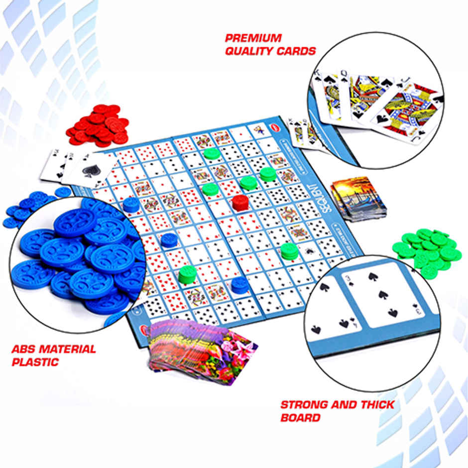 Aditi Toys Make A Sequent Game - Strategy Board Game with Chips & Cards for Kids 7+, BIS Approved