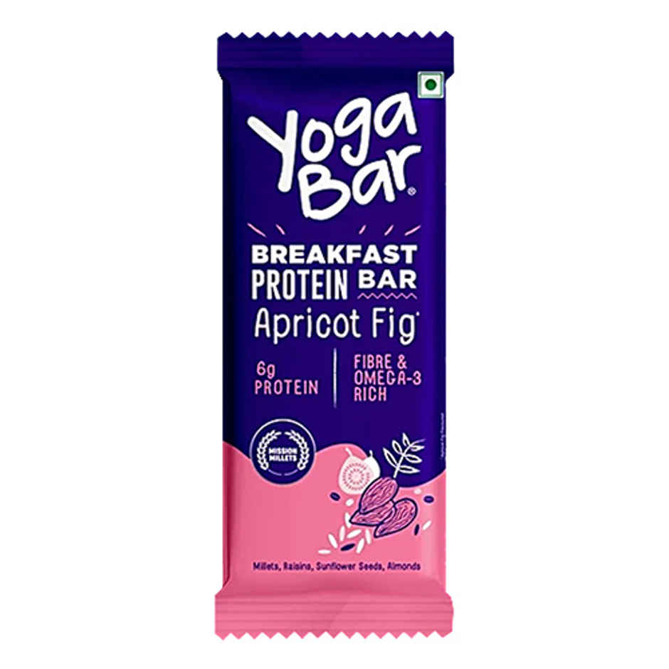 Yoga Bar Breakfast Protein Bar Apricot Fig, Fibre & Protein Rich Granola Bar Combo
