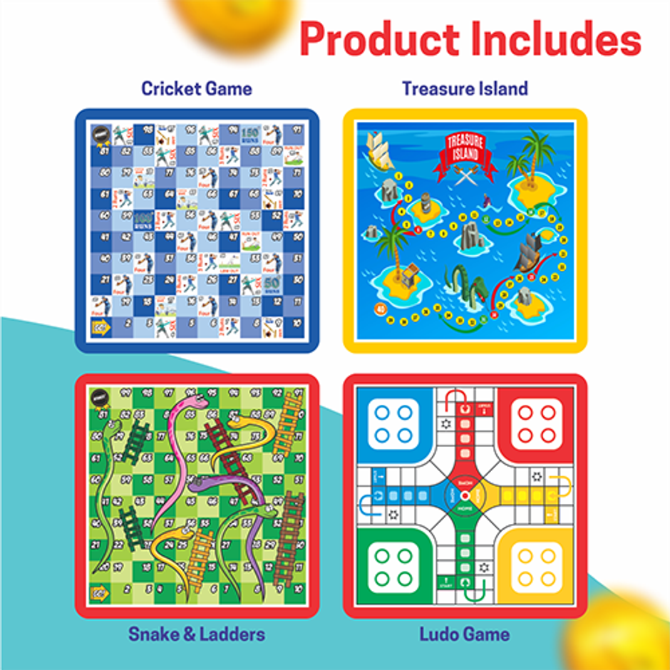 Aditi Toys Business Game 5-in-1 Board Game - Ludo, Snake & Ladder, Cricket for Kids & Adult| 6+ Year