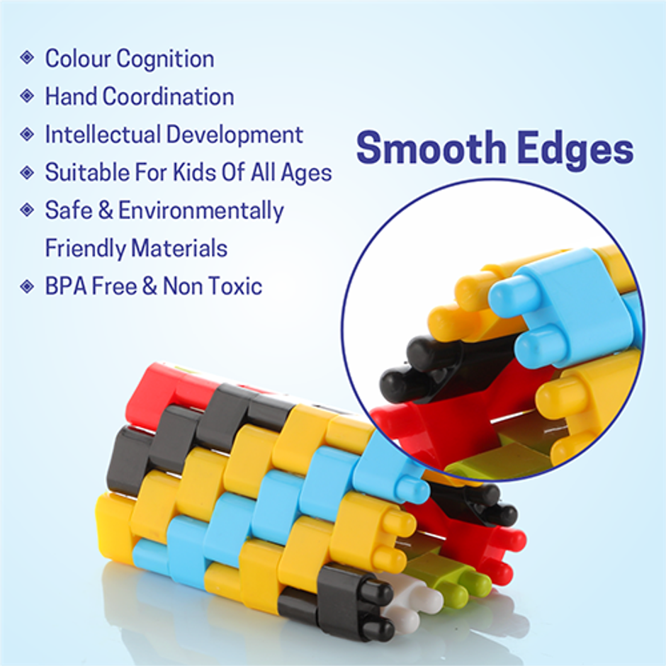 Aditi Toys Bullet Puzzle Blocks - 150 DIY Educational Building Blocks for Kids 3+, BIS Approved