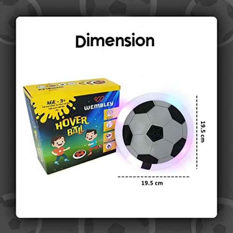 Wembley C-Type Usb Powered Hover Football Indoor Electric Floating Hover Ball Soccer - Grey