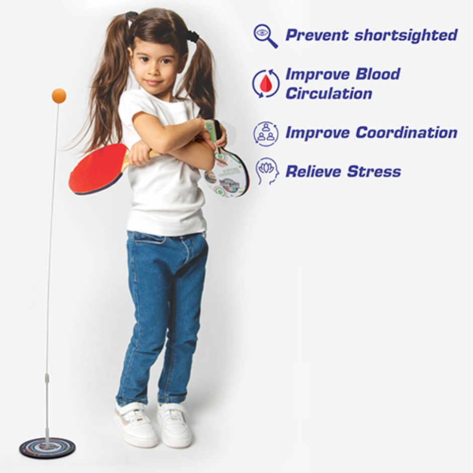Aditi Toys Table Tennis Trainer - Elastic Shaft Ping Pong Set for Kids, Indoor & Outdoor Play, 5Y+