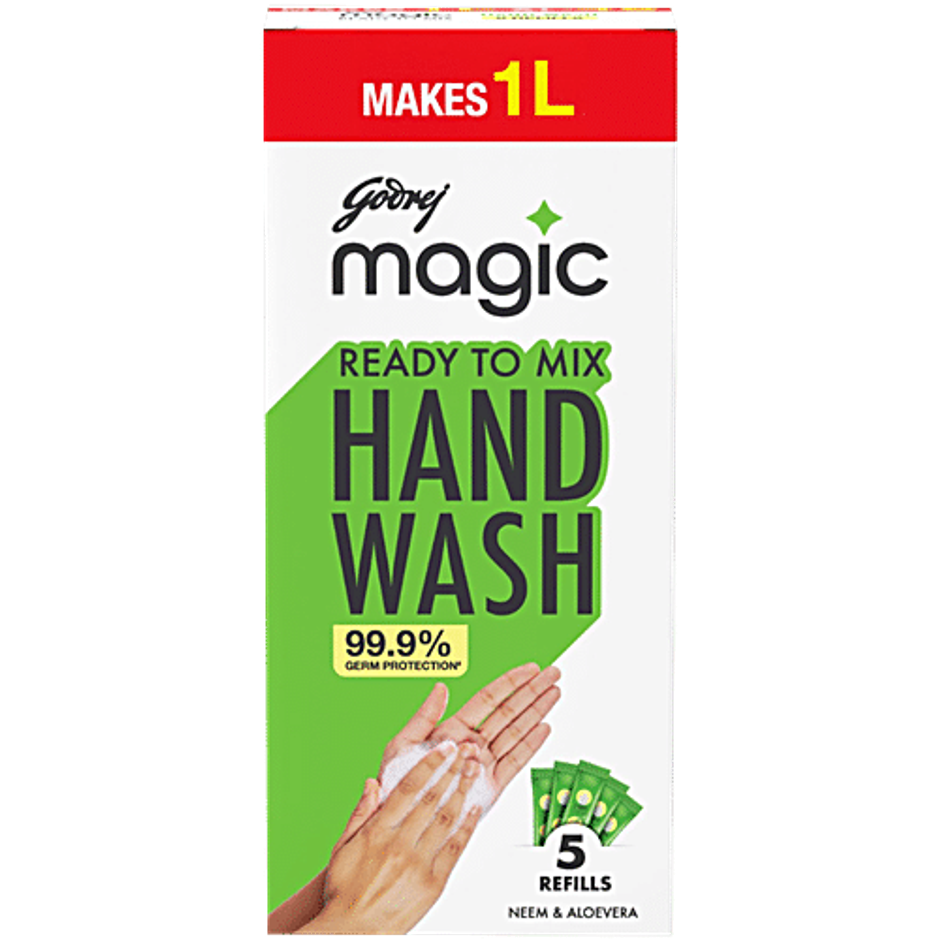 Godrej Magic Ready To Mix Hand Wash Refills - Neem & Aloe Vera