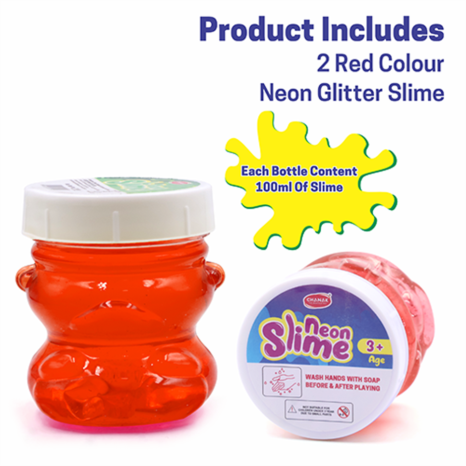 Aditi Toys Glitter Scented Slime Kit, Soft, Non-Sticky, Non-Toxic, Age 5+ | Red