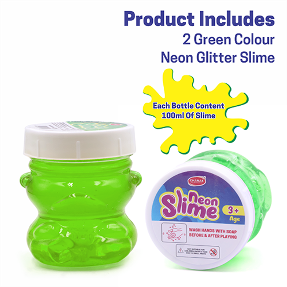 Aditi Toys Glitter Scented Slime Kit, Soft, Non-Sticky, Non-Toxic, Age 5+ | Green