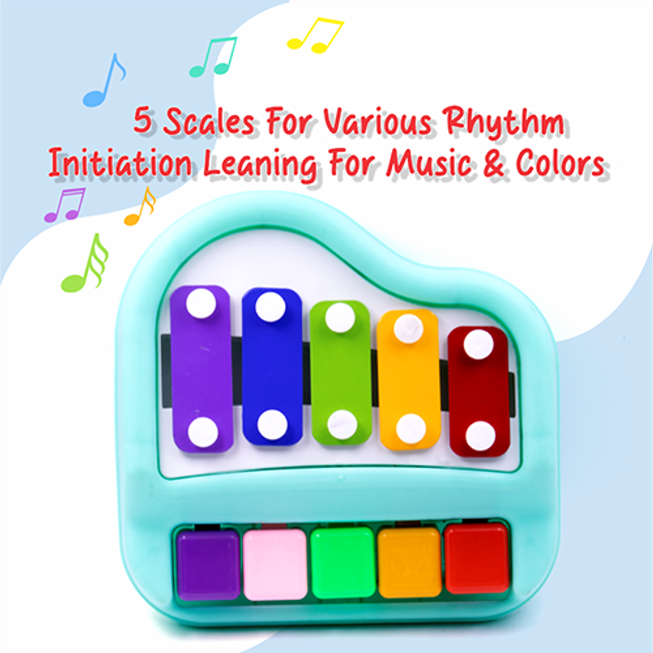 Aditi Toys Plastic Musical Piano Xylophone for Kids, Non-Toxic Suitable for Above 3 Years | Blue