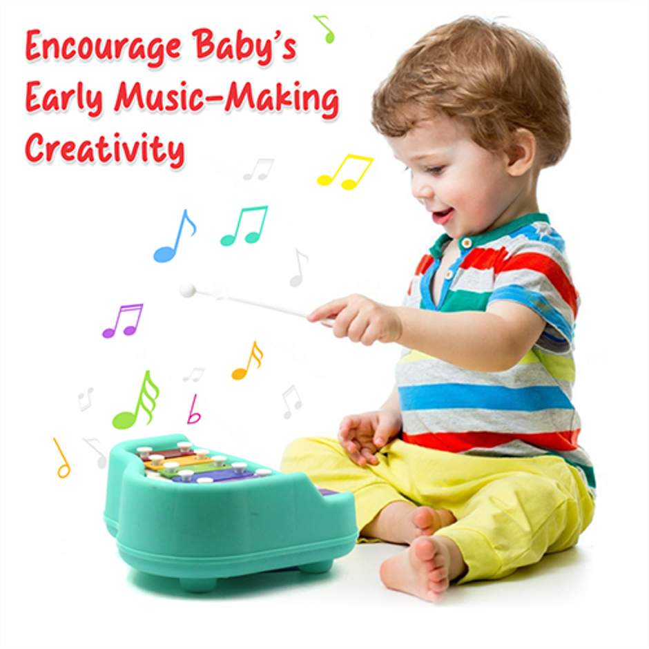 Aditi Toys Plastic Musical Piano Xylophone for Kids, Non-Toxic Suitable for Above 3 Years | Blue