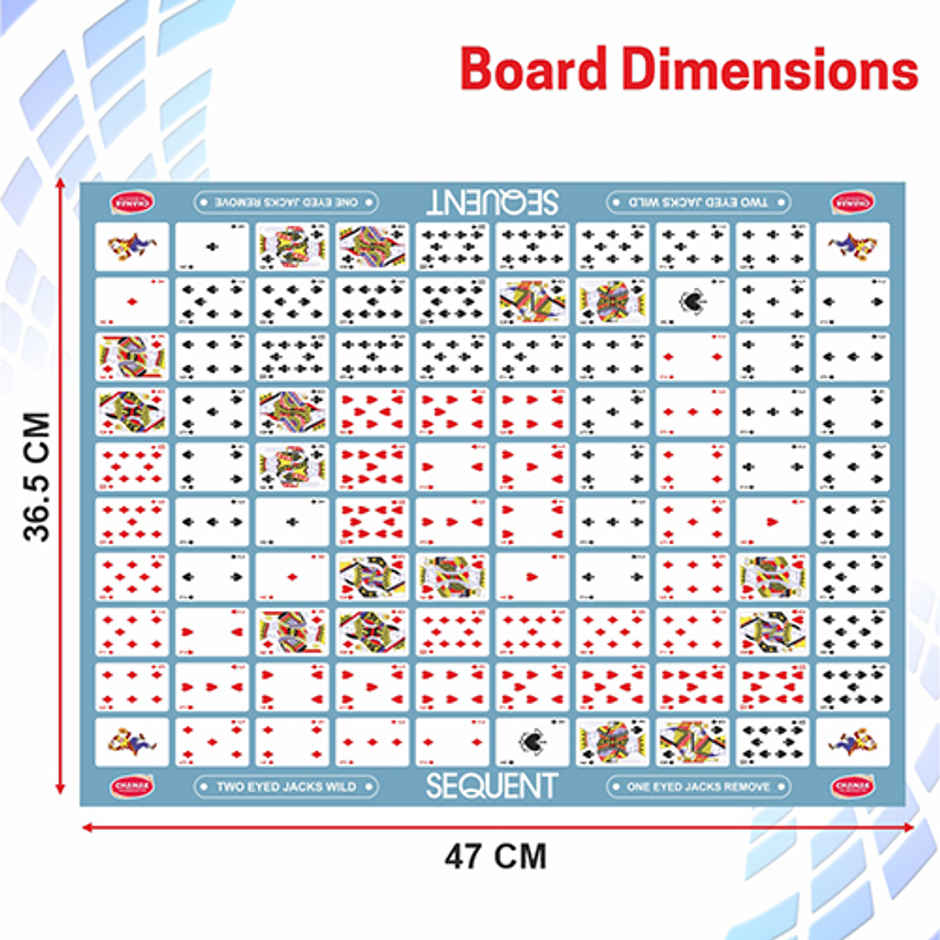 Aditi Toys Make A Sequent Game - Strategy Board Game with Chips & Cards for Kids 7+, BIS Approved