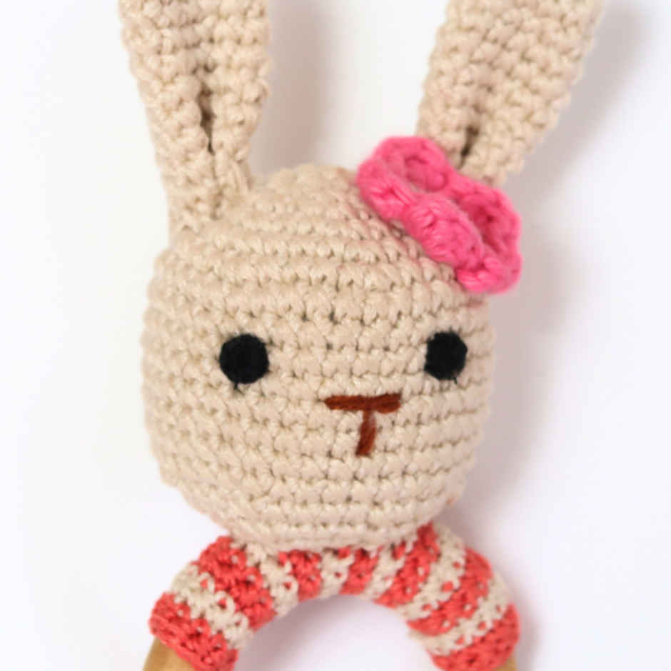 The Kalaa Store Handcrafted Bunny Rattle
