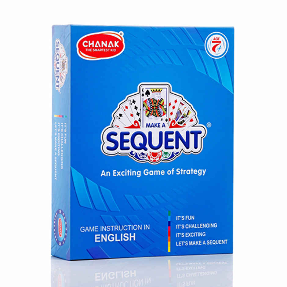 Aditi Toys Make A Sequent Game - Strategy Board Game with Chips & Cards for Kids 7+, BIS Approved