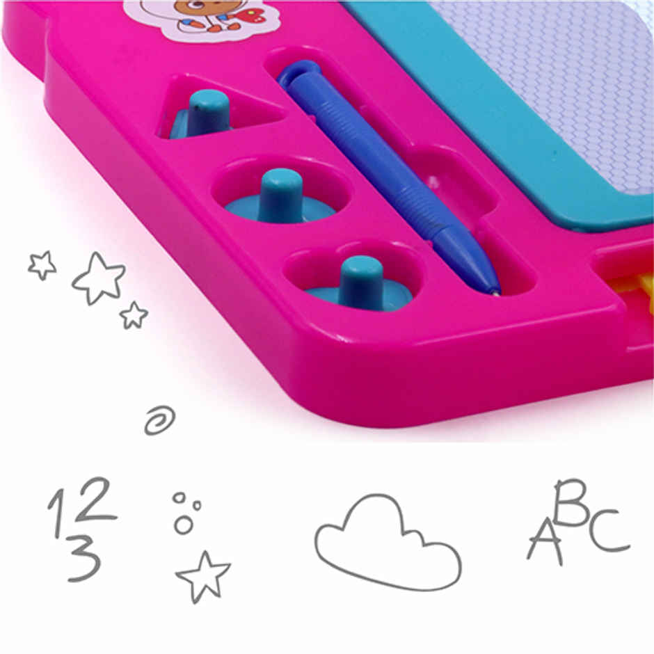 Aditi Toys Magnetic Slate - Drawing Board with Pen & Stamps, Easy Clean, for Kids 3+, BIS Approved