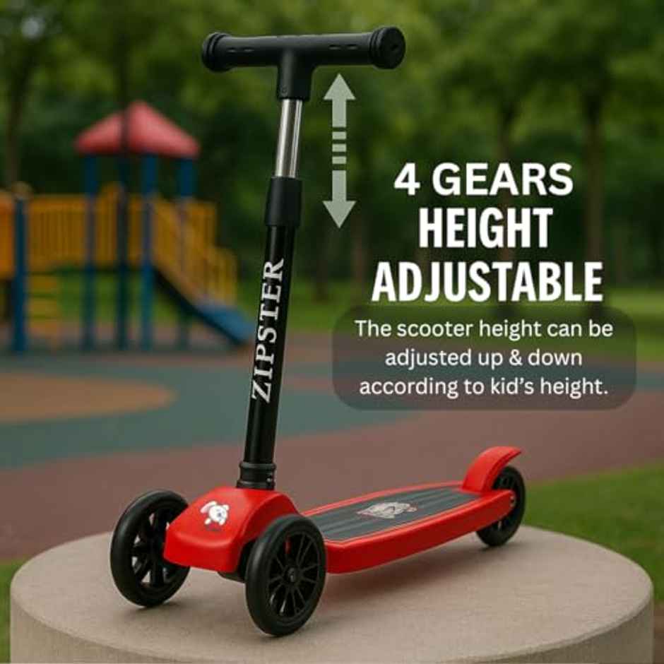 Storio Foldable Kick Scooter For Kids | Red And Black