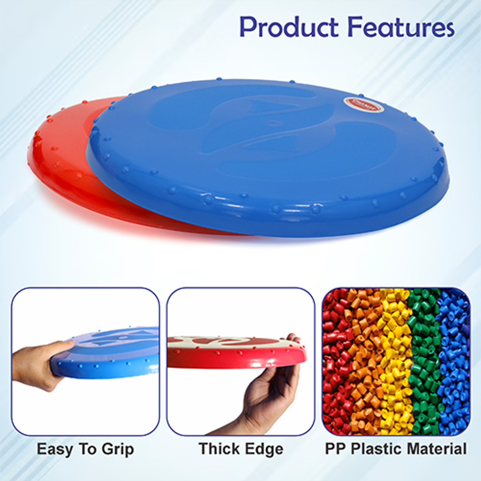 Aditi Toys Flying Disc Frisbee Picnic, Beach for Kids & Adults - Outdoor Game, Red/Blue