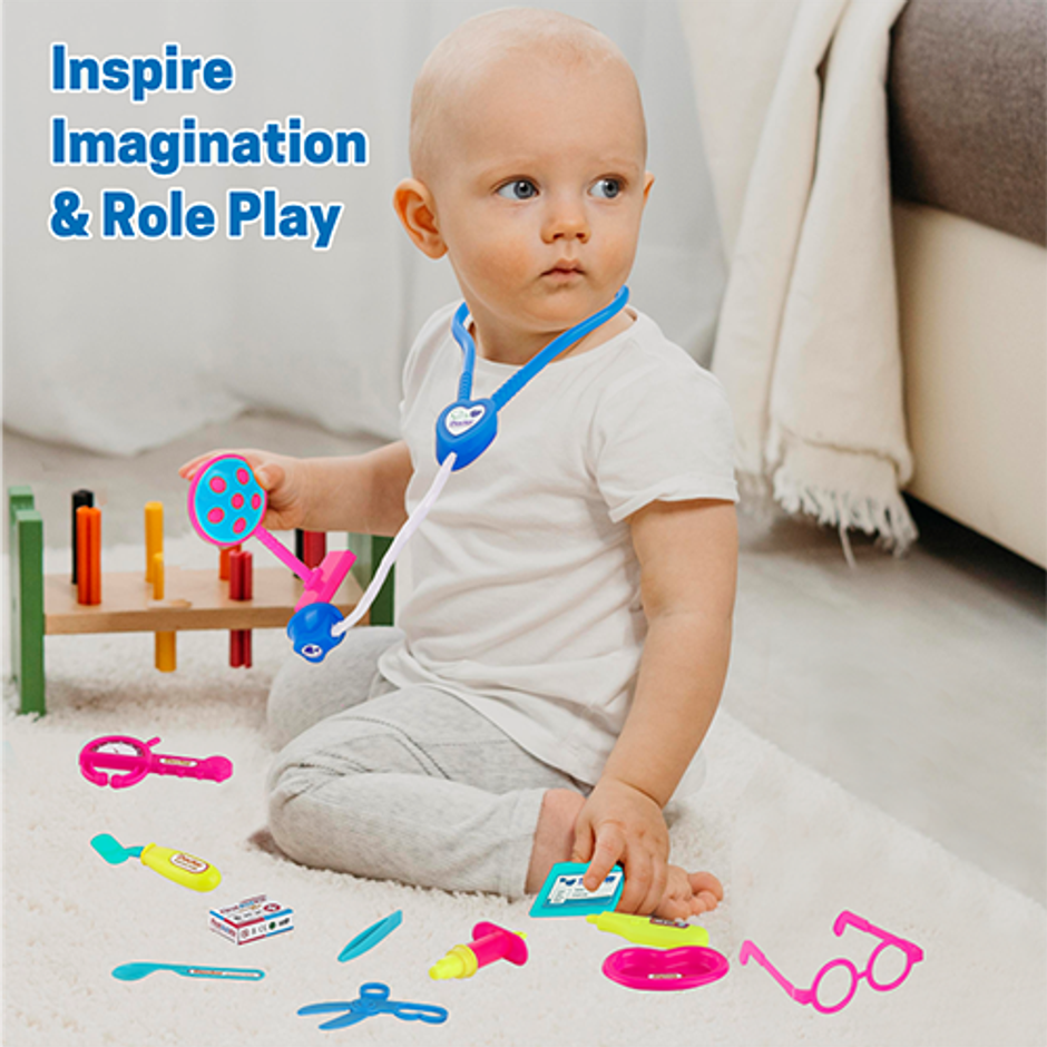 Aditi Toys Doctor Playset - Pretend Play Kit with Foldable Suitcase | For Kids 3+ | Blue