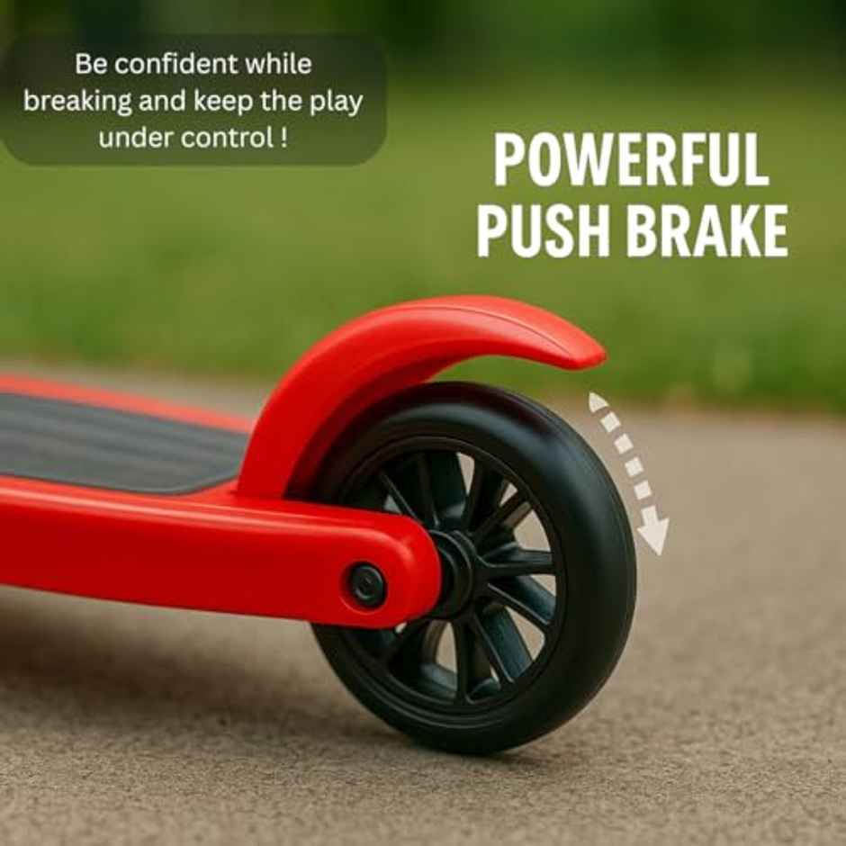 Storio Foldable Kick Scooter For Kids | Red And Black