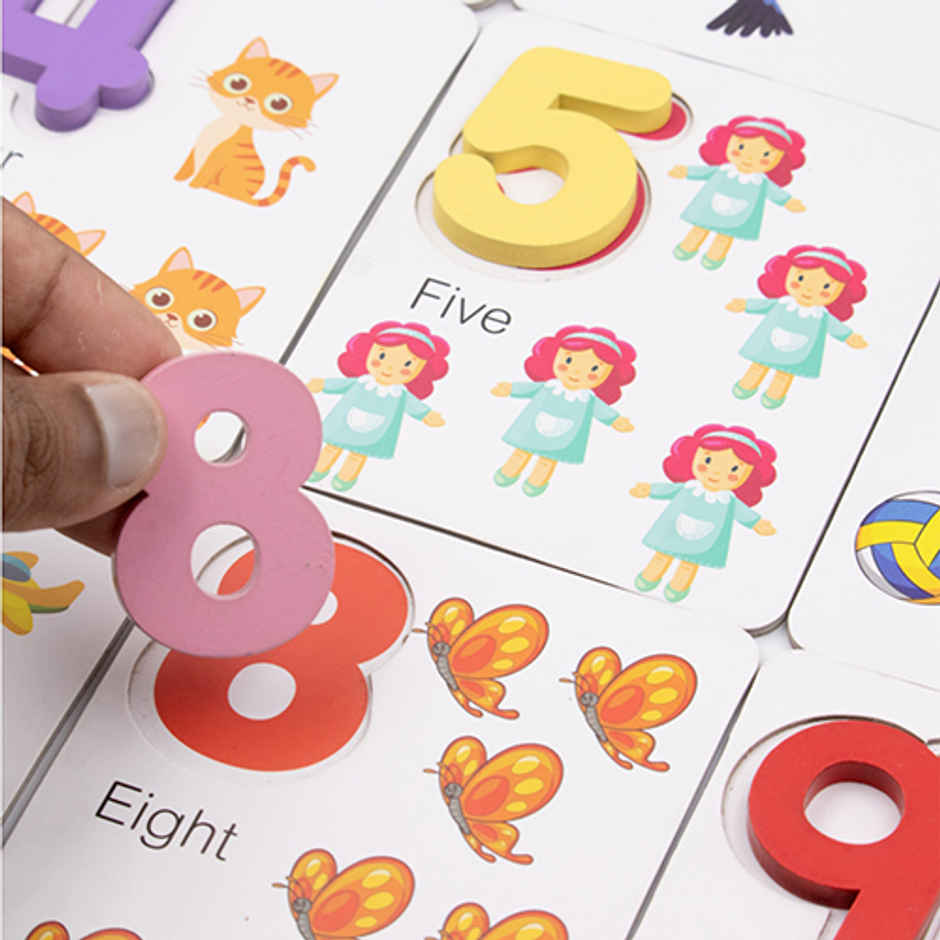Aditi Toys Math Genius - Wooden Numbers & Wipe-Clean Cards, Educational Math Kit for Kids 3+