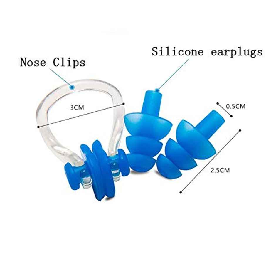 Elan Swimming Silicone Ear Plugs and Nose Clip Set | Comfortable and Secure Waterproof Protection
