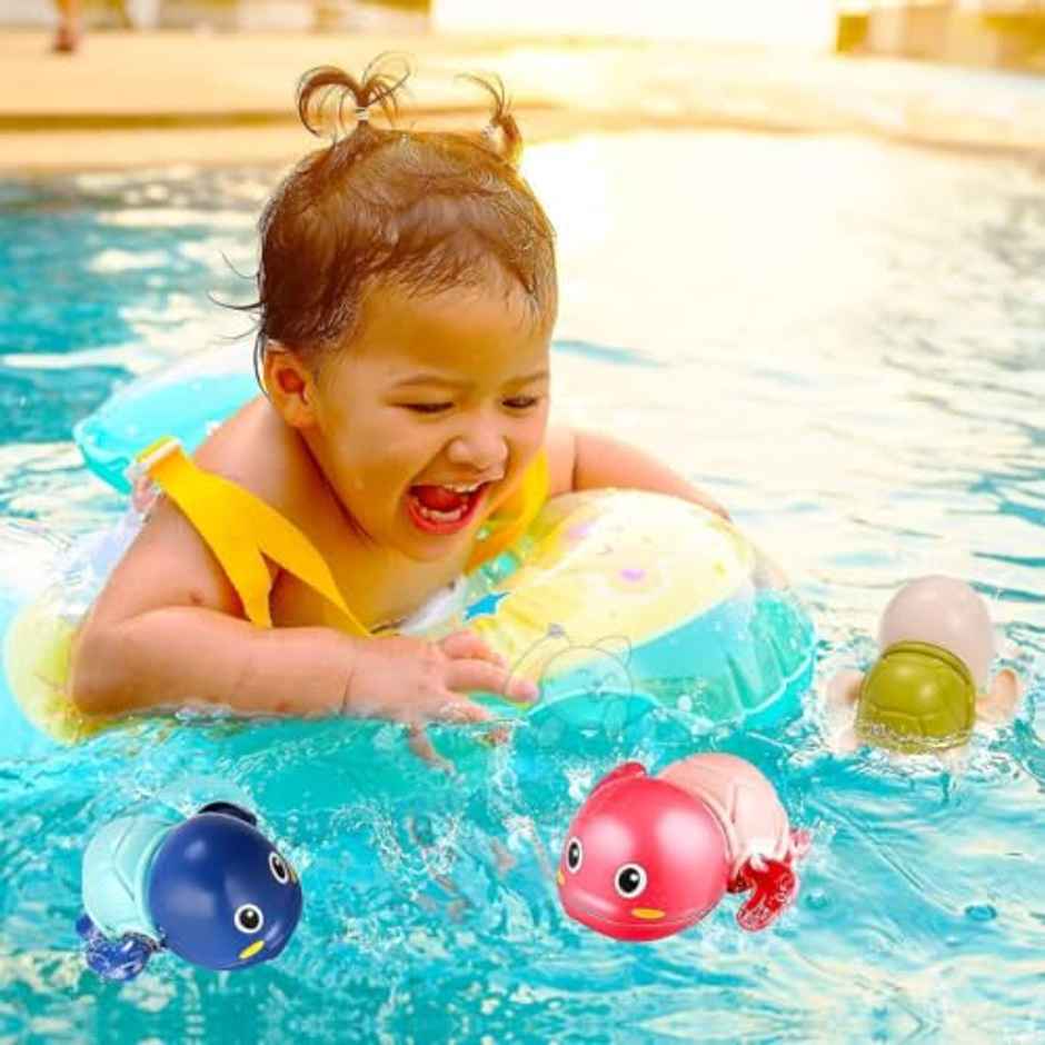Storio Cute Swimming Baby Water Turtle Bath Toys For Toddlers