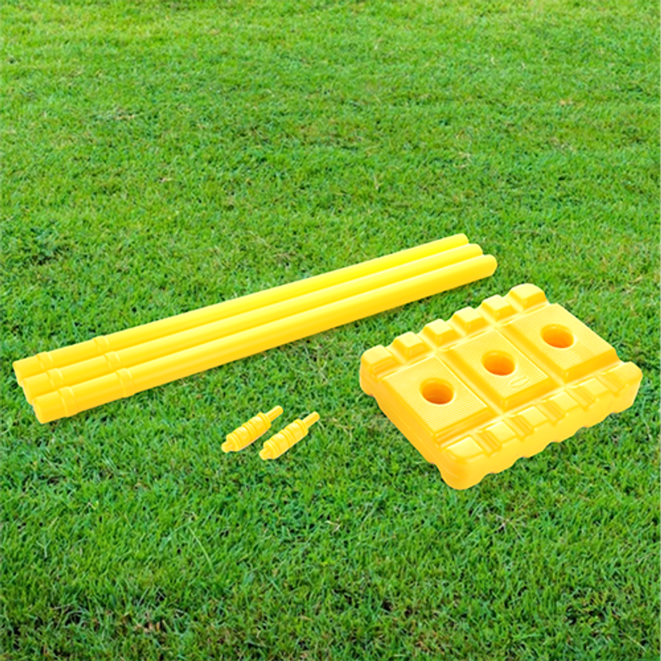Aditi Toys Big Cricket Stumps Kit - 3 Stumps, 2 Bails & Stand for Kids, Indoor & Outdoor, Above 5Y+