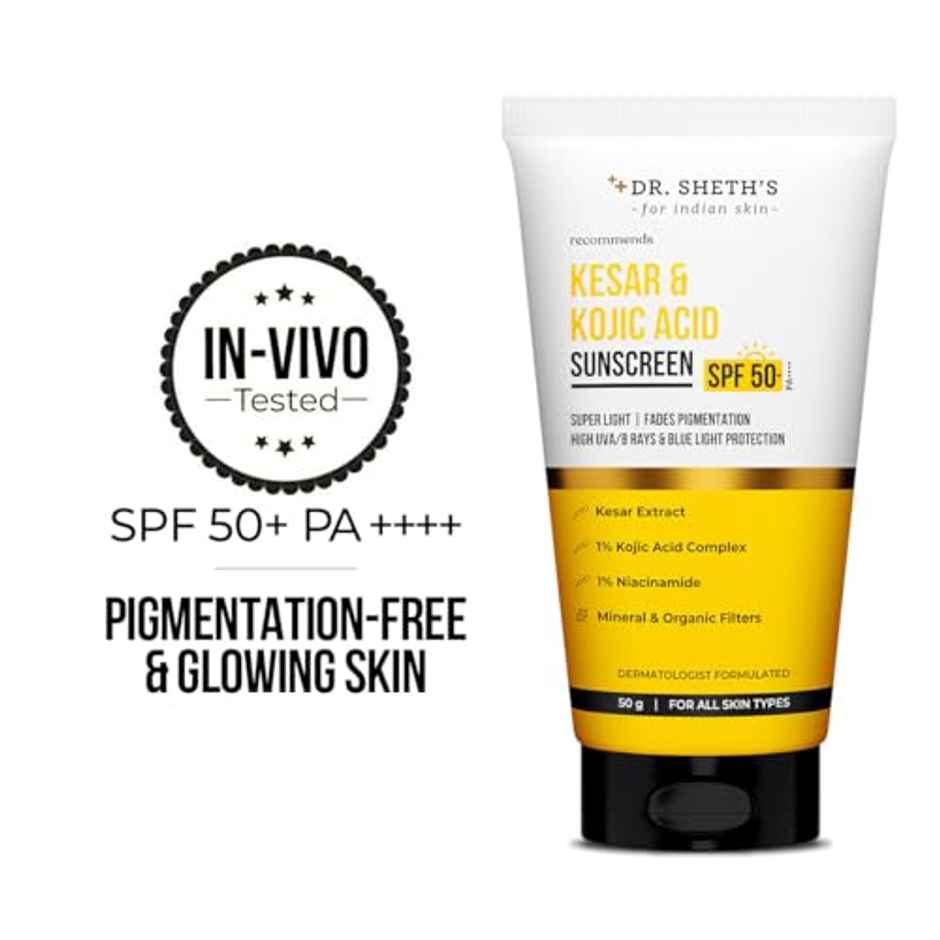 Dr. Sheth's Kesar & Kojic Acid Sunscreen | SPF 50+ PA++++ Combo