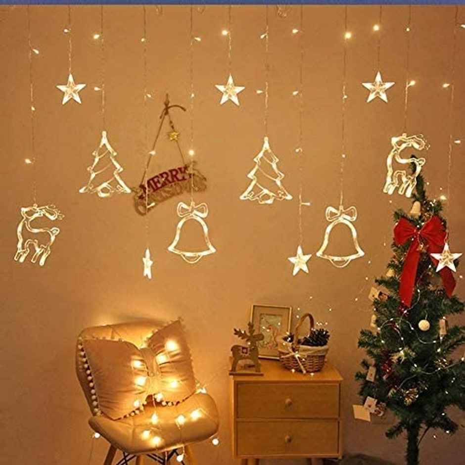 Quace Christmas Theme Curtain Light