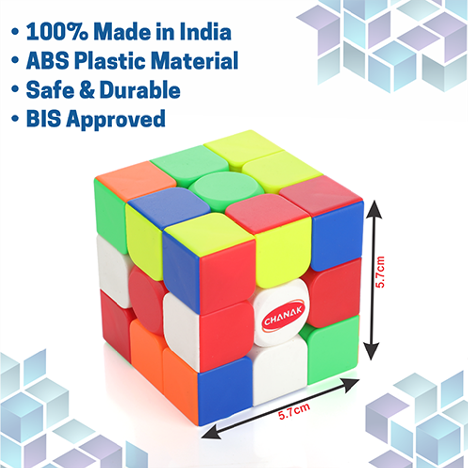 Aditi Toys 3x3 Cube for Kids, Speed Cube Puzzle for Kids & Adults, Stickerless Speed Cube - Age 6 Y+