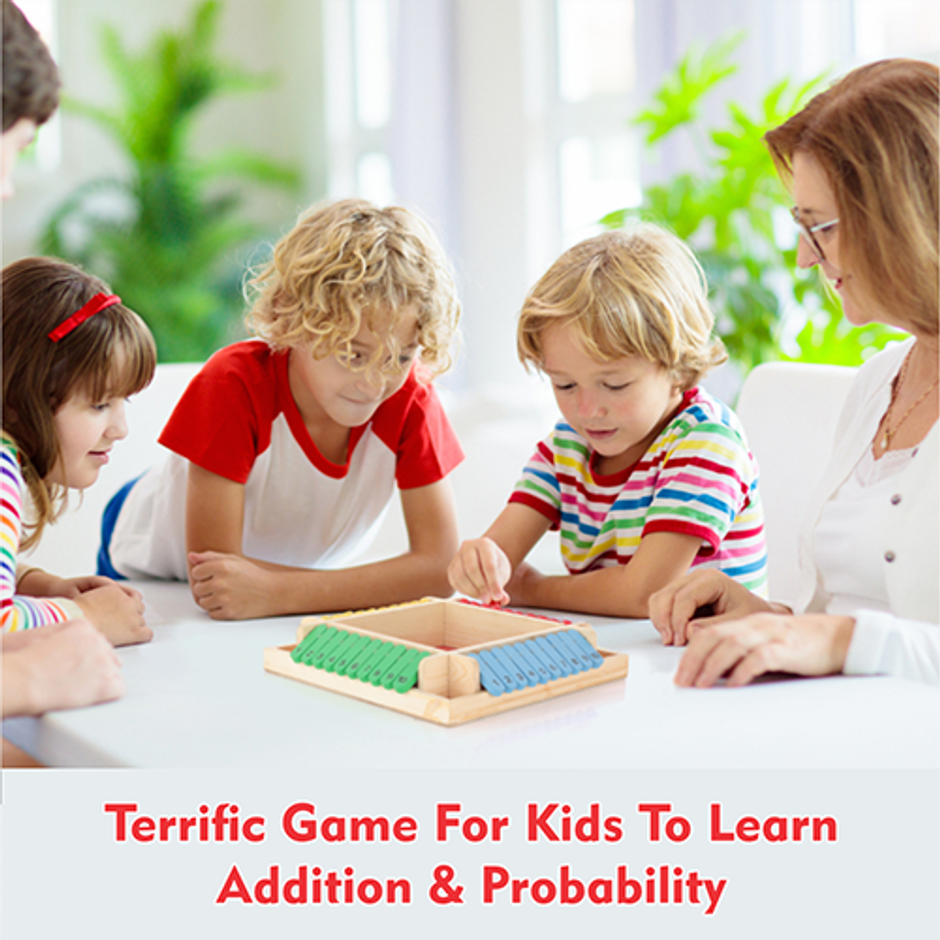 Aditi Toys Tabletop Shut The Box - Fun Wooden Dice Game for Kids 5+ to Improve Math & Motor Skills