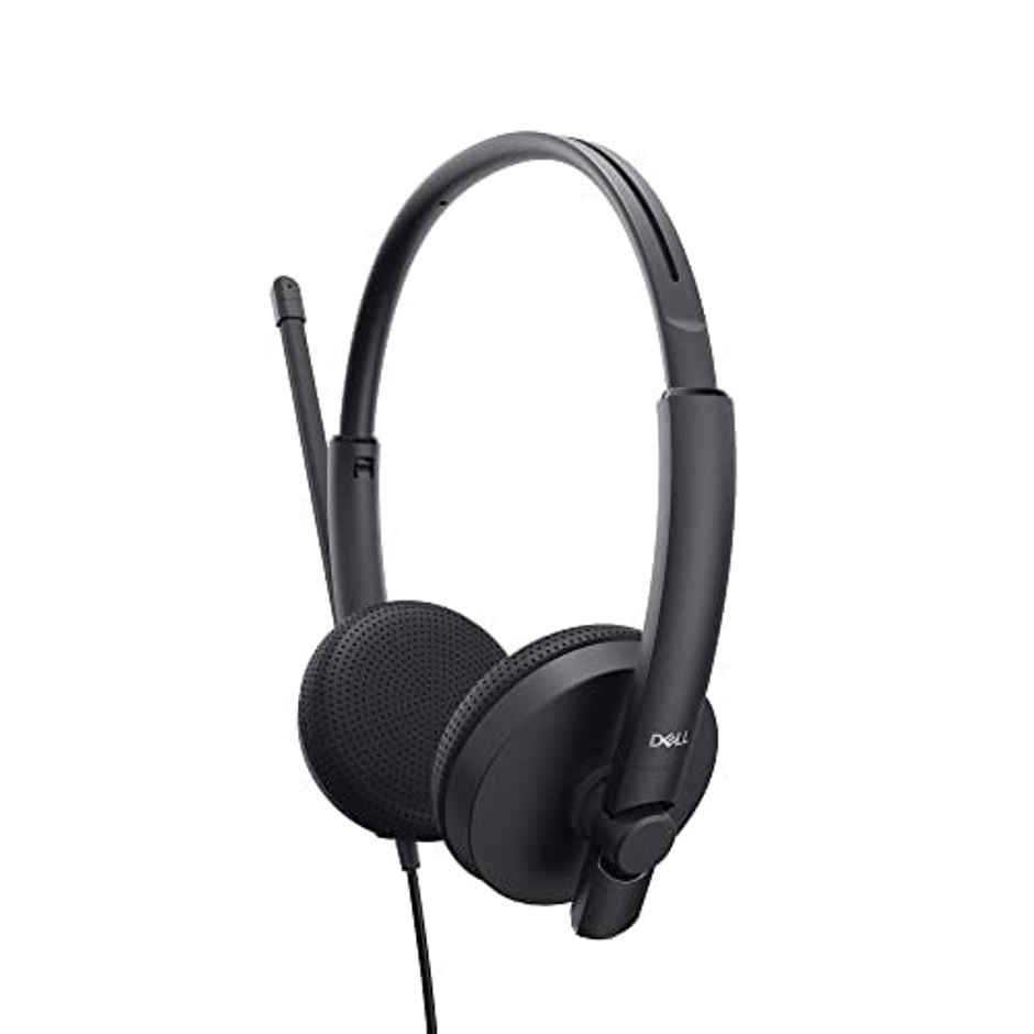 Dell Leatherette Wired Stereo Over Ear Headset | Frequency 20-20K Hz (Audio) 150-7K Hz Wh1022-Black