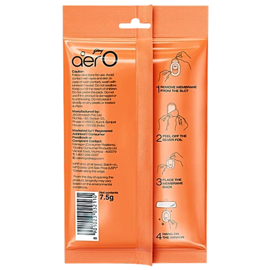 Godrej Aer Orange Punch Hanging Car Freshener